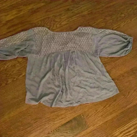 Free People Moon River Boho Lace Panels Peasant Top Balloon Sleeve Size Small - Picture 13 of 15